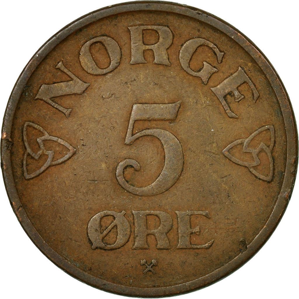 Norway 5 Øre - Haakon VII Coin KM400 1952 - 1957