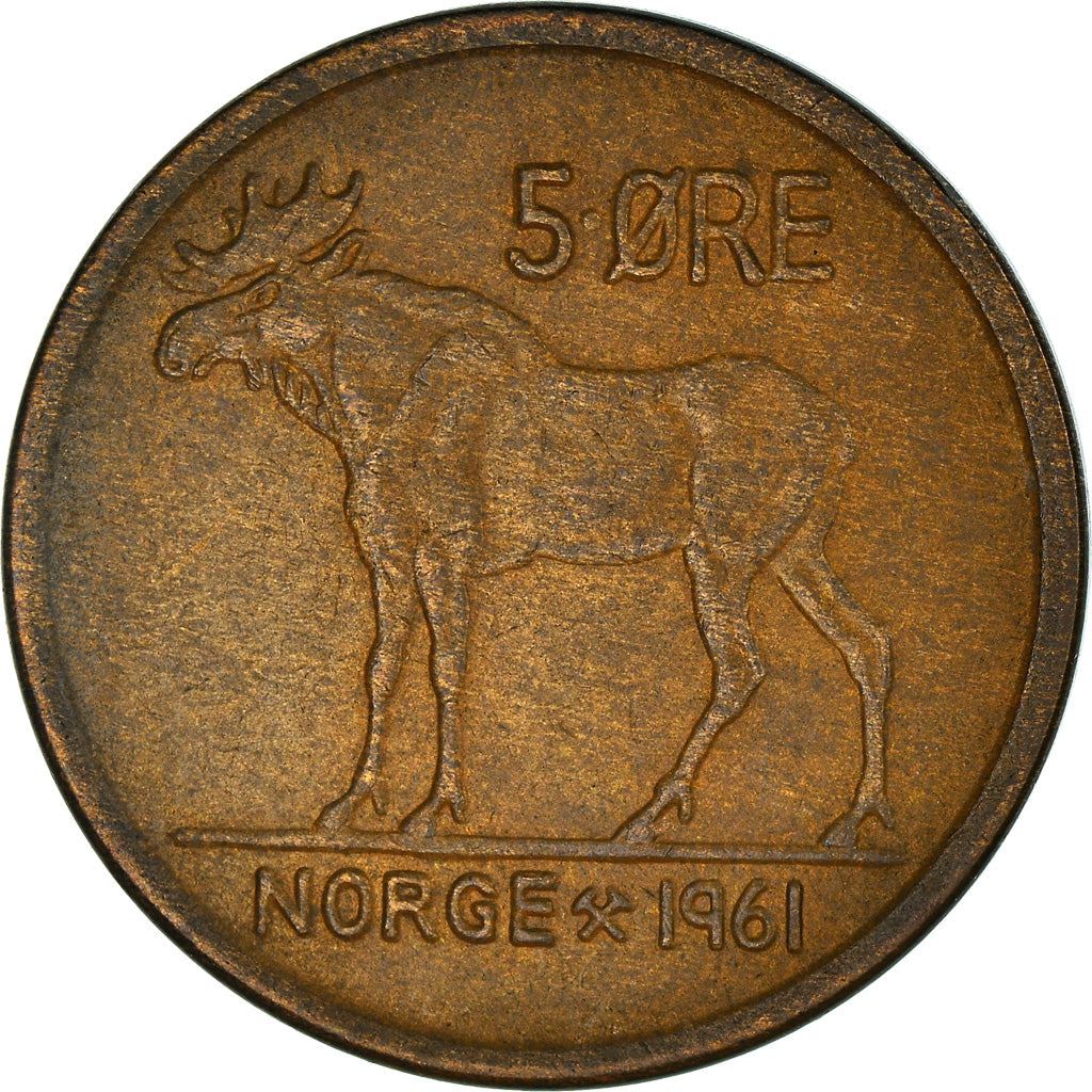 Norway 5 Øre - Olav V Coin KM405 1958 - 1973