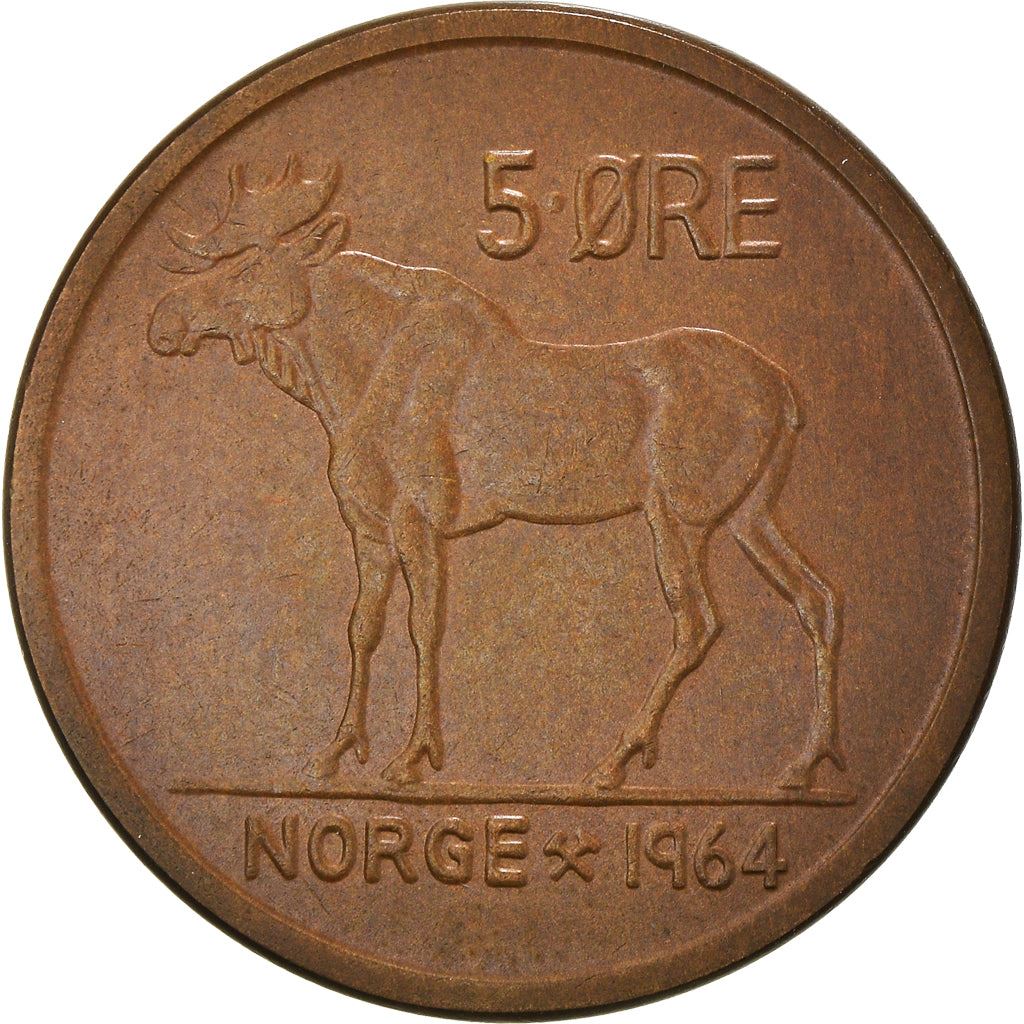 Norway 5 Øre - Olav V Coin KM405 1958 - 1973