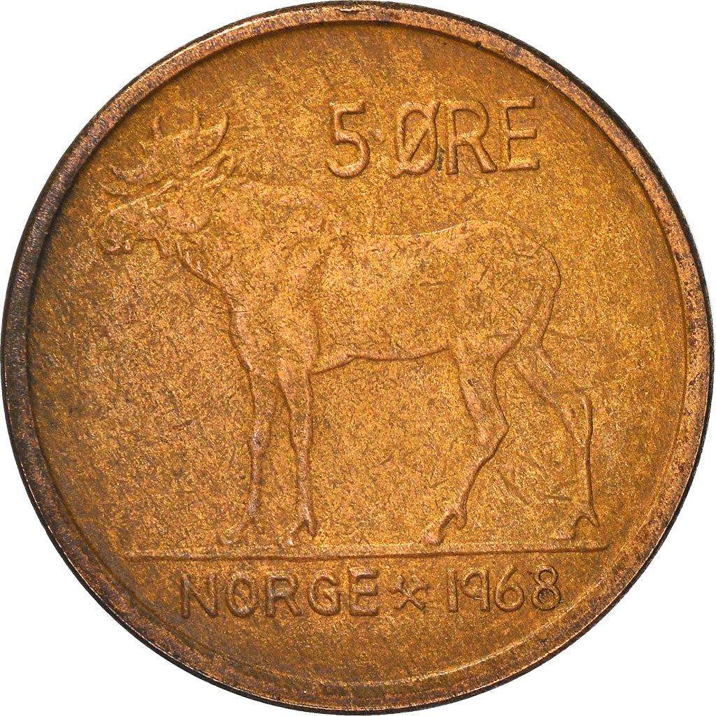 Norway 5 Øre - Olav V Coin KM405 1958 - 1973