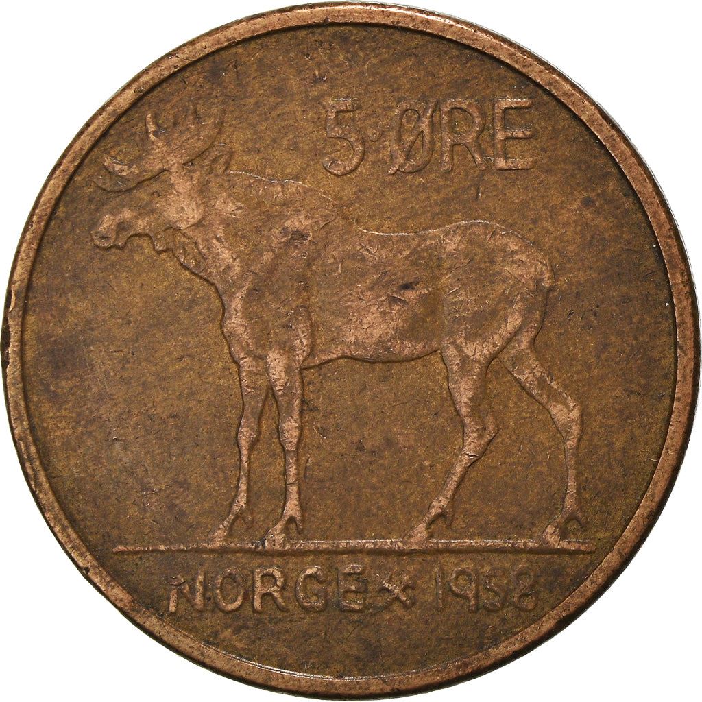 Norway 5 Øre - Olav V Coin KM405 1958 - 1973