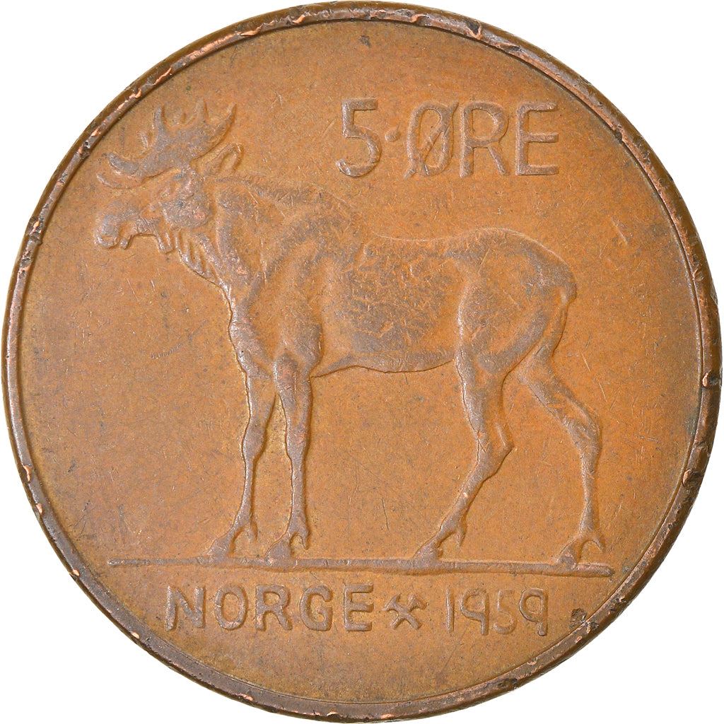 Norway 5 Øre - Olav V Coin KM405 1958 - 1973