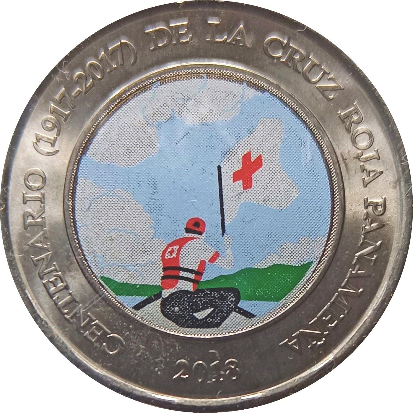 Panama 1 Balboa Coin | Red Cross Flagon | KM179 | 2018