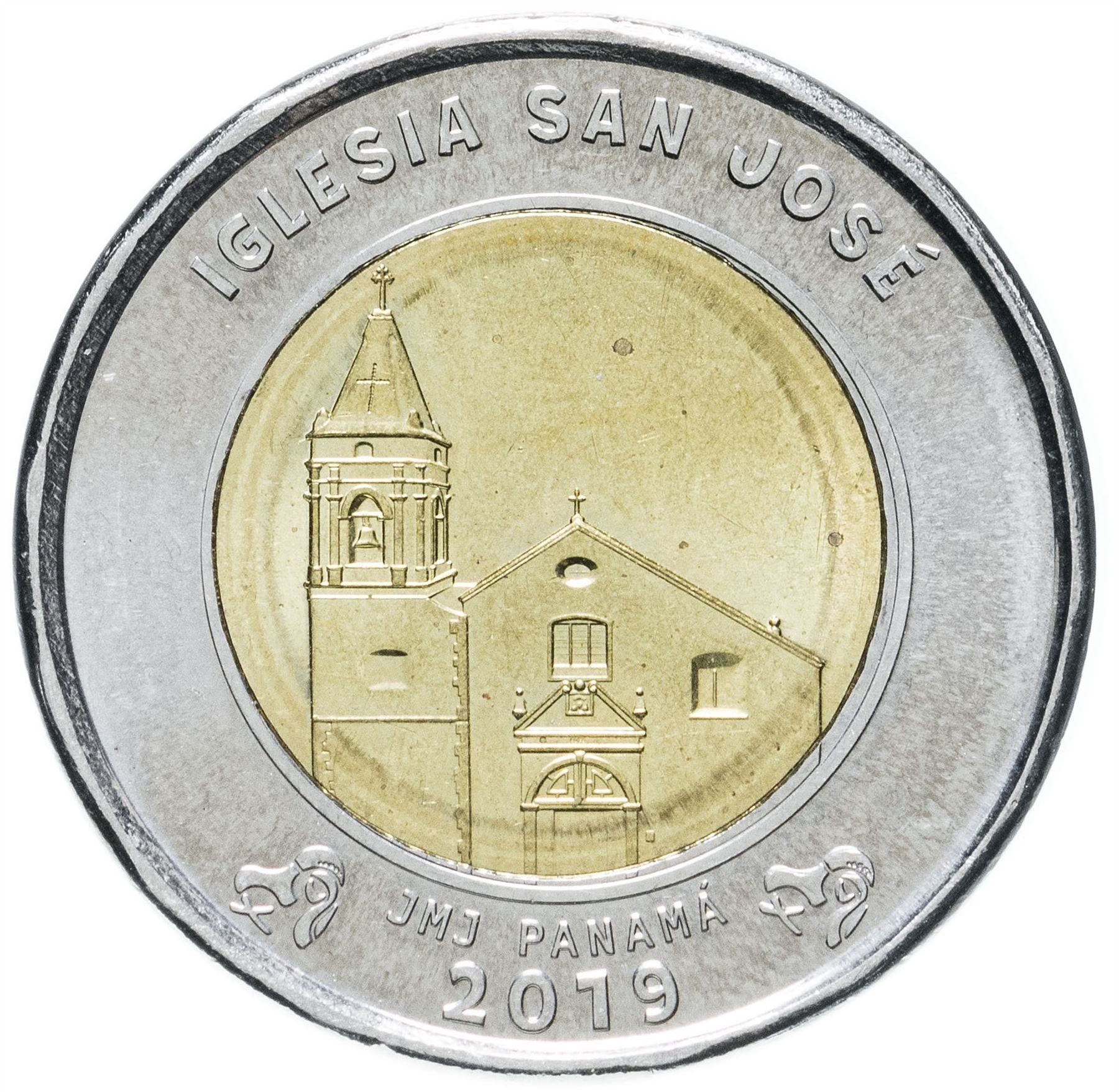 Panama 1 Balboa Coin | San Jose Church | KM165 | 2019