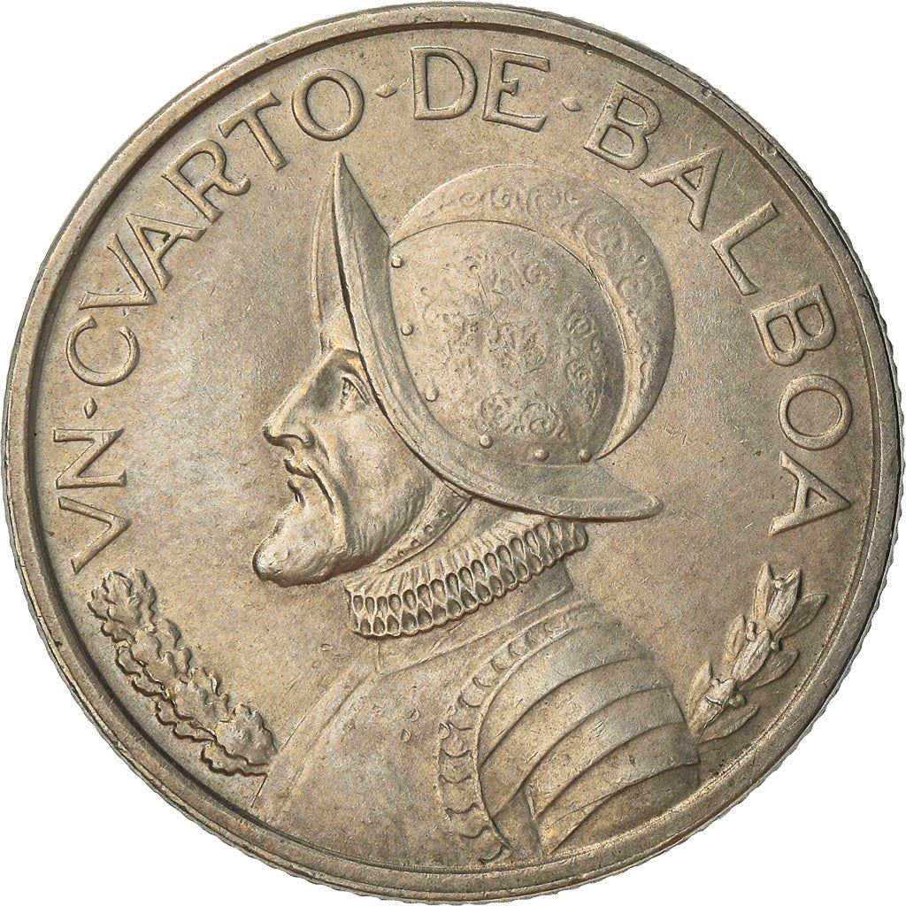 Panama 1/4 Balboa Coin | Vasco Nunez de Balboa | KM11.2a | 1966 - 1993