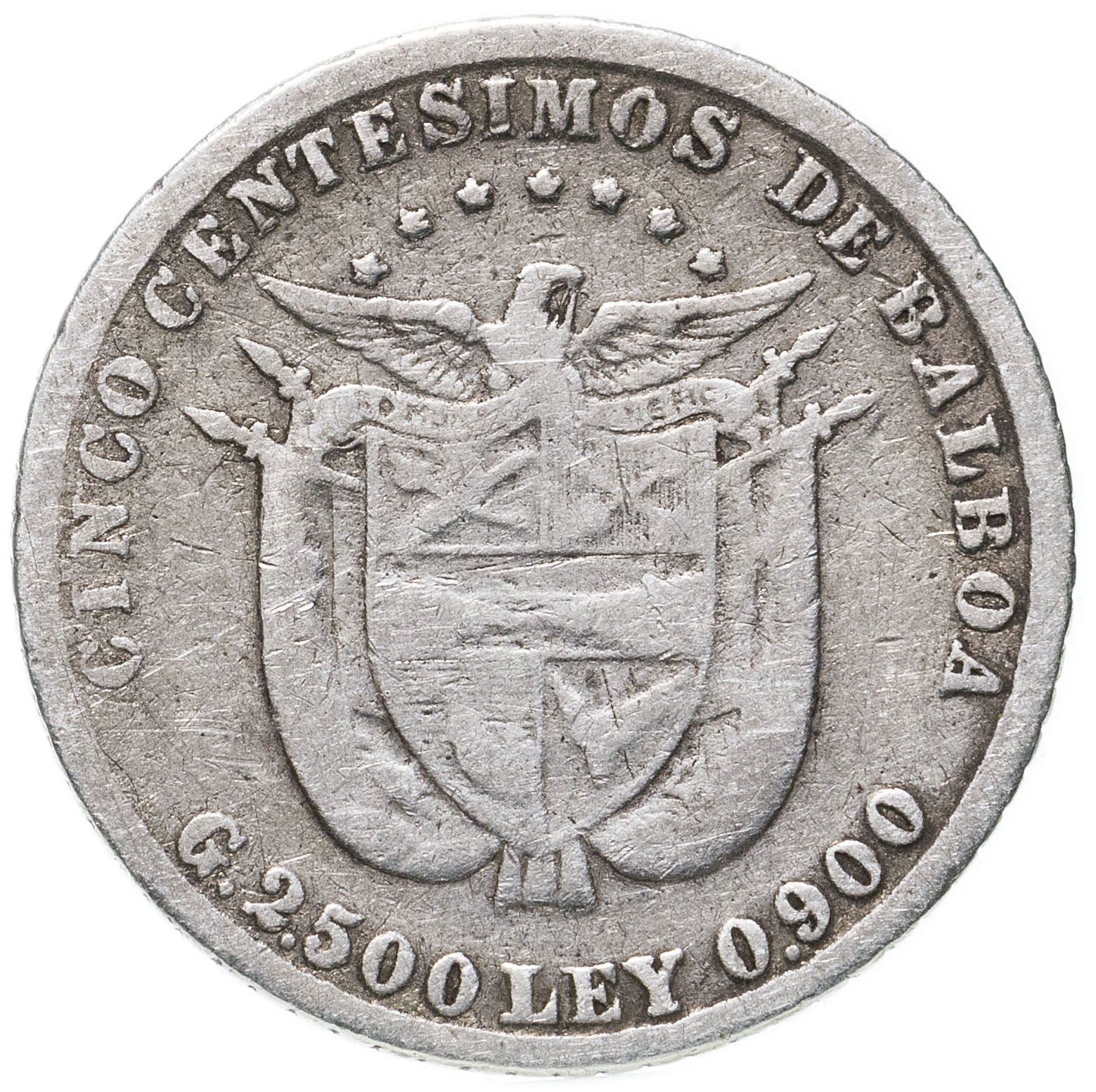 Panama 5 Centesimos Coin | Vasco Nunez de Balboa | KM2 | 1904 - 1916