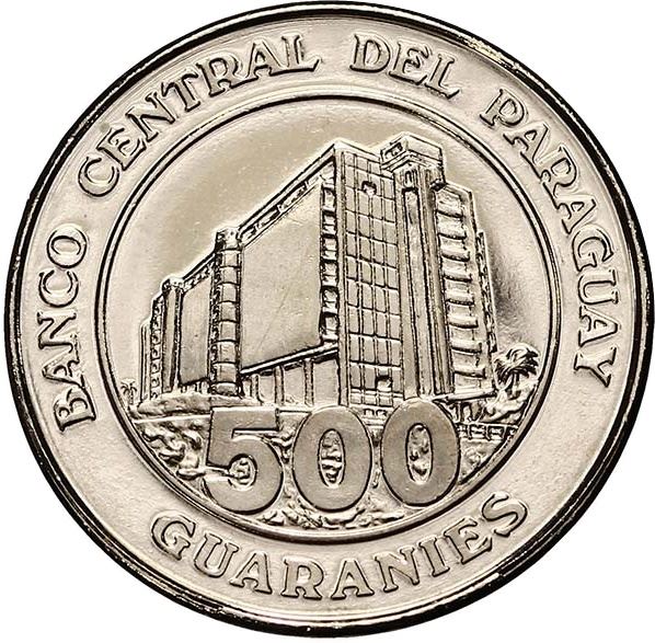 Paraguay 500 Guaranies Coin | Bernardino Caballero | KM195a | 2006 - 2019