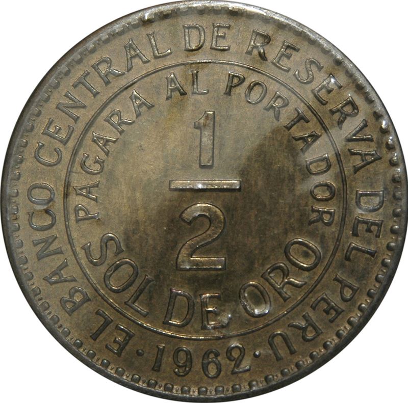 Peru | 1/2 Sol de Oro Coin | KM220 | 1935 - 1965