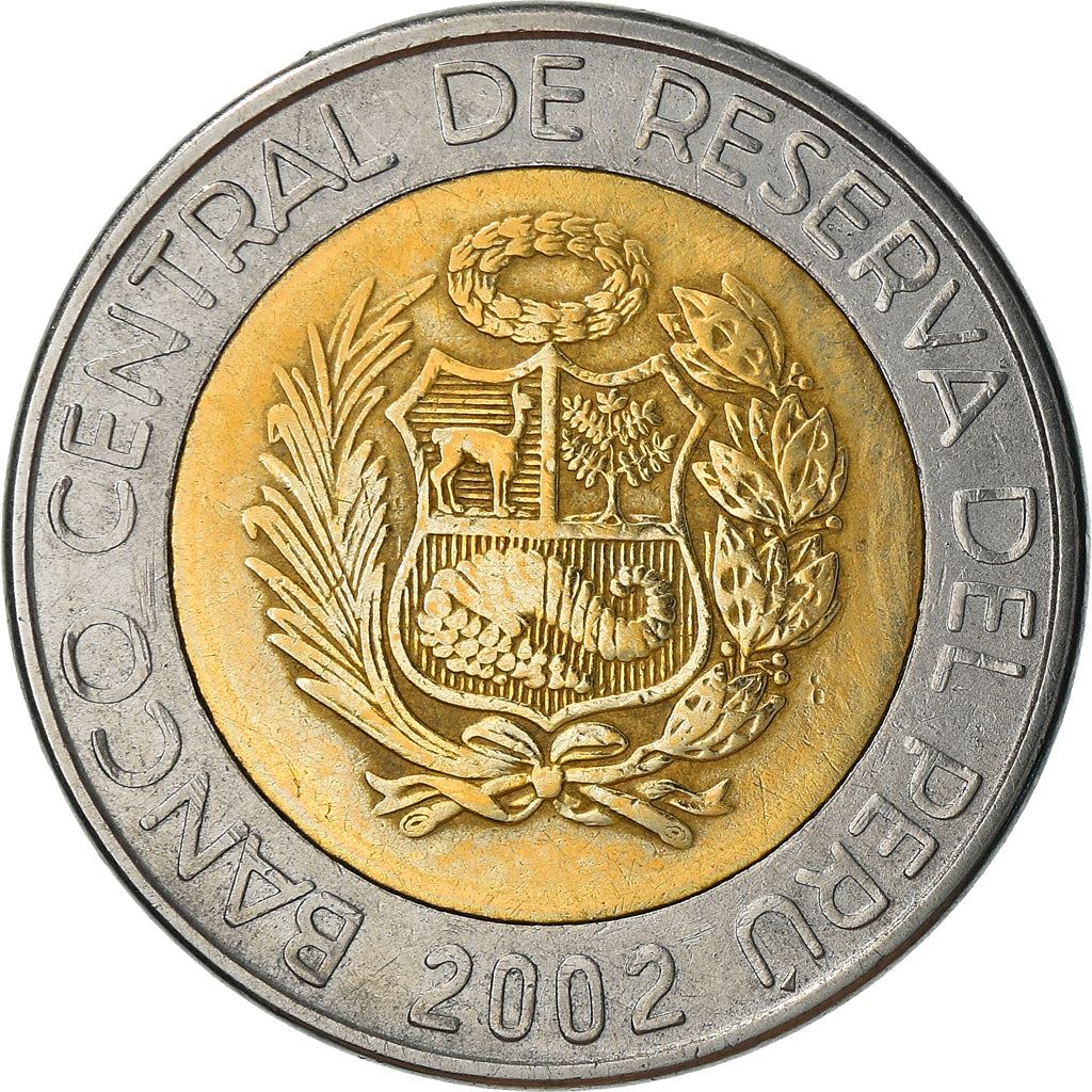 Peru 2 Nuevos Soles 1st type | Peru Shield | hummingbird Coin | KM313 | 1994 - 2009