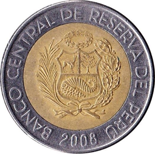 Peru 2 Nuevos Soles 1st type | Peru Shield | hummingbird Coin | KM313 | 1994 - 2009