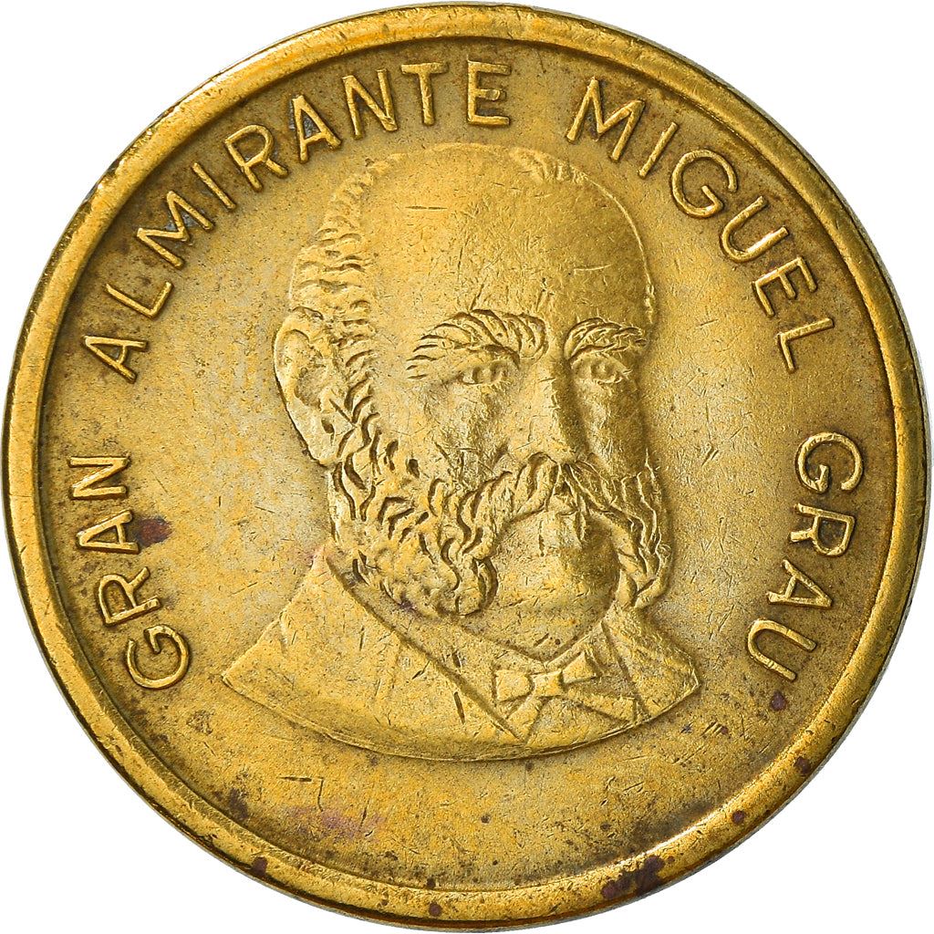 Peru 50 Centimos Coin | Miguel Grau | KM295 | 1985 - 1988