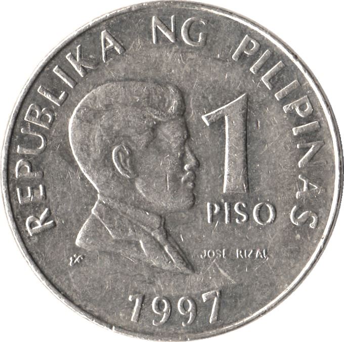 Philippines 1 Piso non-magnetic Coin KM269 1995 - 2003