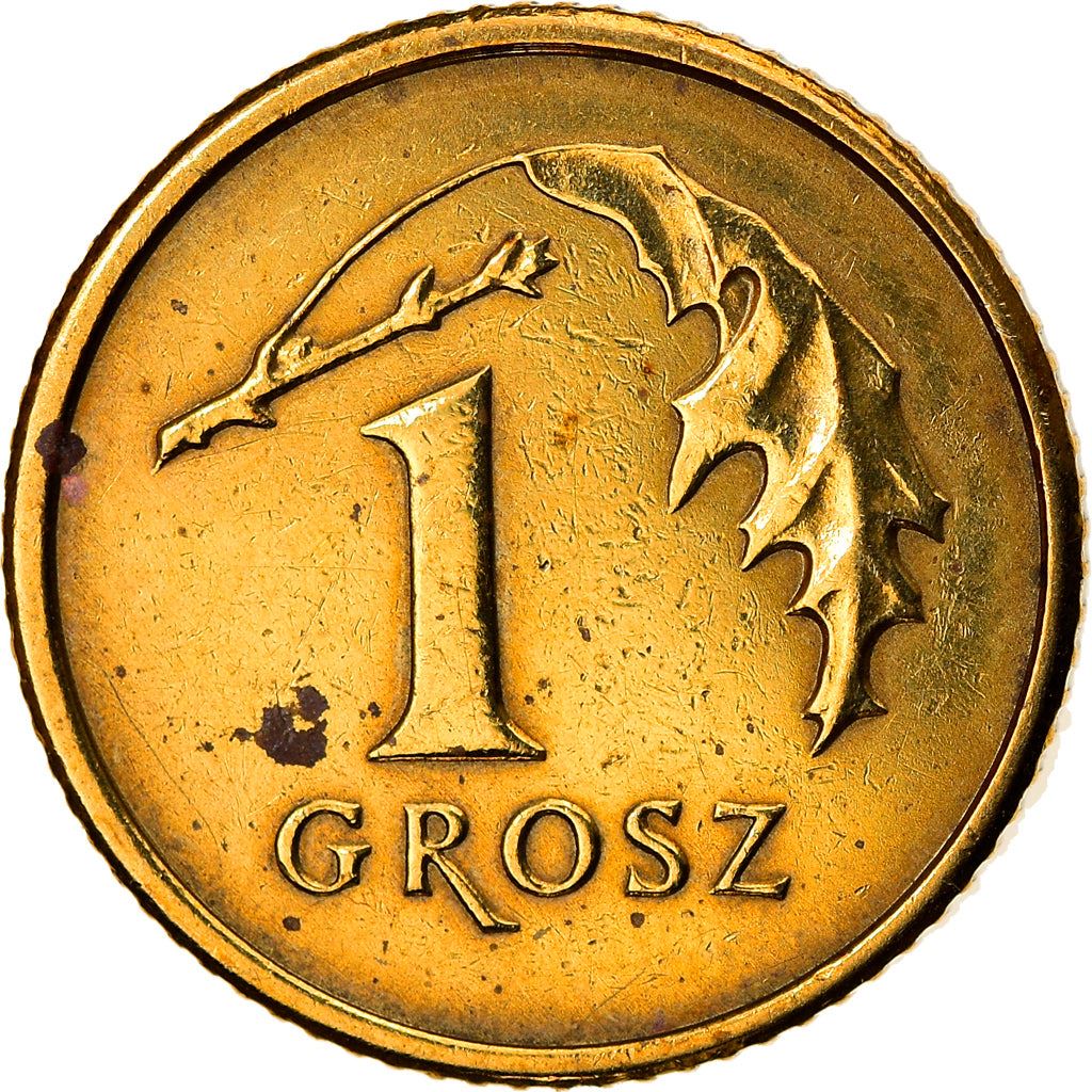 Poland | 1 Grosz Coin | Oak Leaves | Polish White Eagle | KM276 | 1990 - 2014