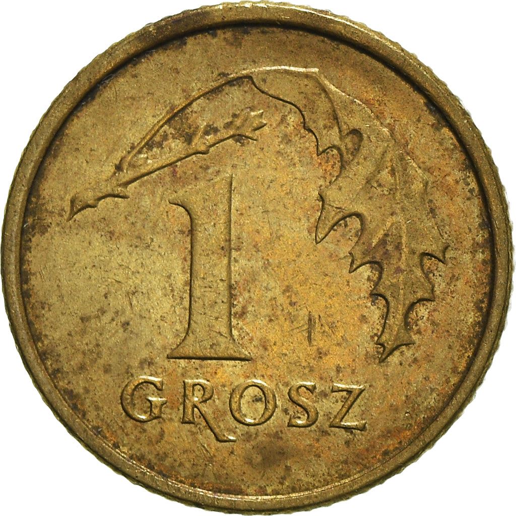 Poland | 1 Grosz Coin | Oak Leaves | Polish White Eagle | KM276 | 1990 - 2014