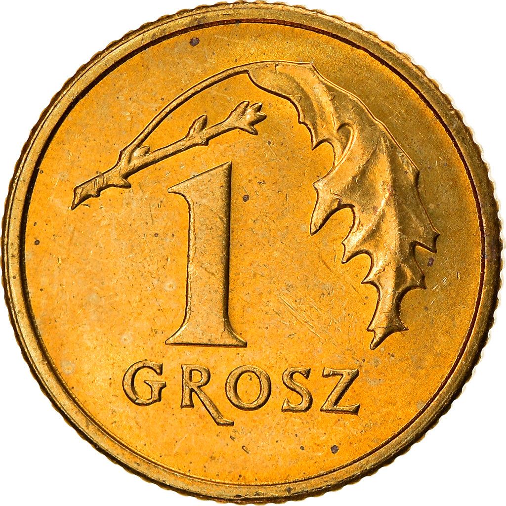 Poland | 1 Grosz Coin | Oak Leaves | Polish White Eagle | KM276 | 1990 - 2014