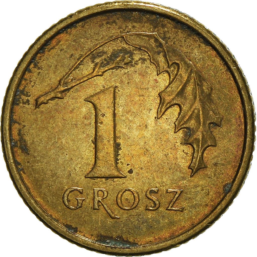 Poland | 1 Grosz Coin | Oak Leaves | Polish White Eagle | KM276 | 1990 - 2014