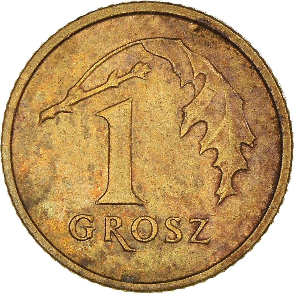 Poland | 1 Grosz Coin | Oak Leaves | Polish White Eagle | KM276 | 1990 - 2014