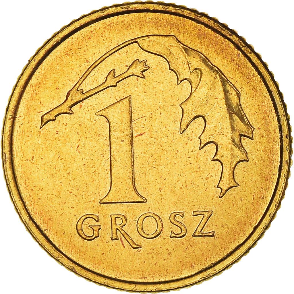 Poland | 1 Grosz Coin | Oak Leaves | Polish White Eagle | KM276 | 1990 - 2014