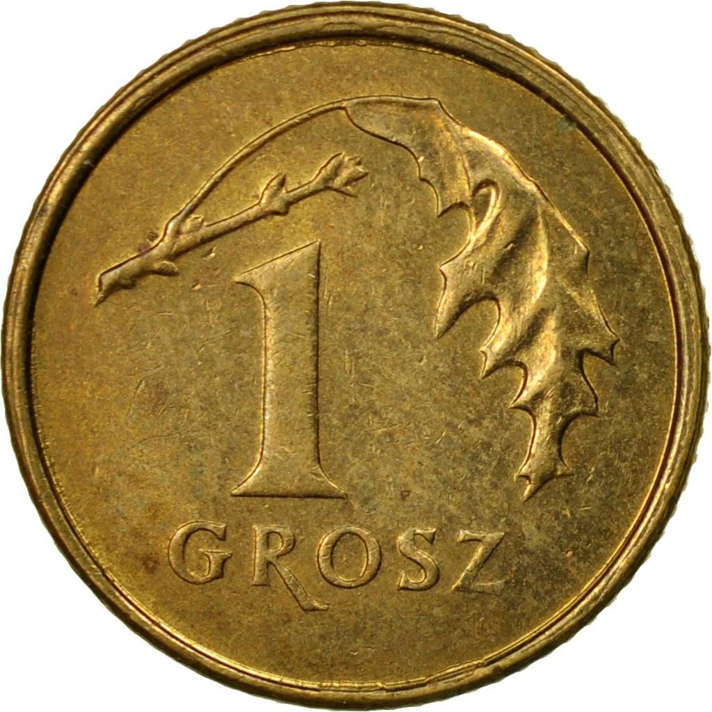 Poland | 1 Grosz Coin | Oak Leaves | Polish White Eagle | KM276 | 1990 - 2014