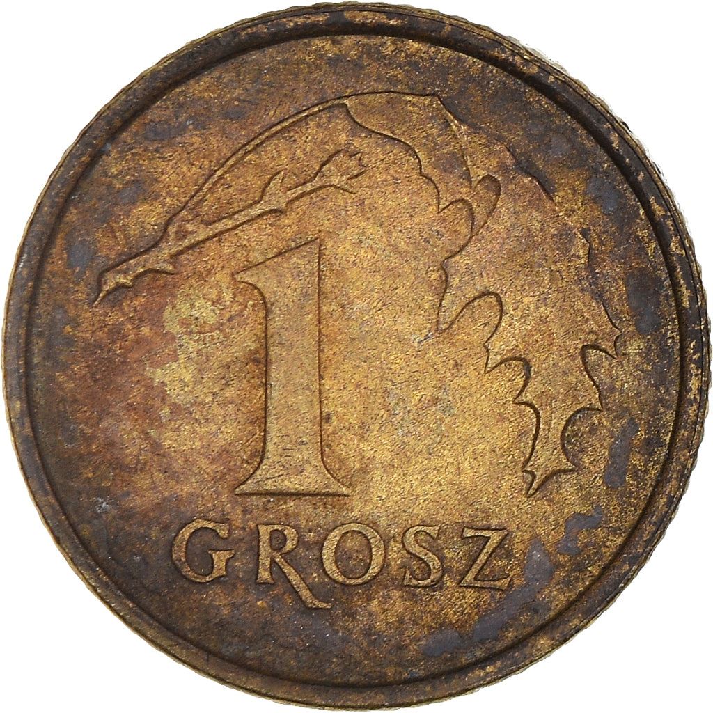 Poland | 1 Grosz Coin | Oak Leaves | Polish White Eagle | KM276 | 1990 - 2014