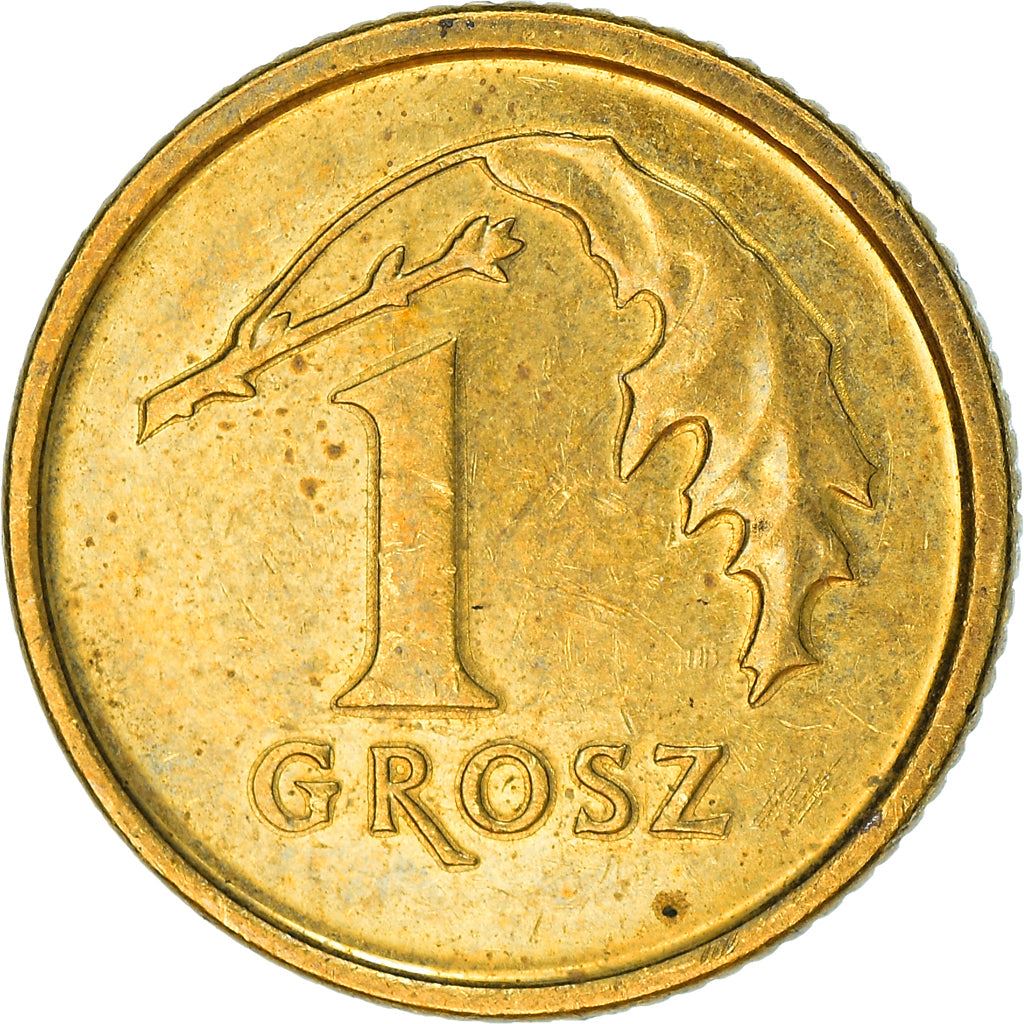 Poland | 1 Grosz Coin | Oak Leaves | Polish White Eagle | KM276 | 1990 - 2014