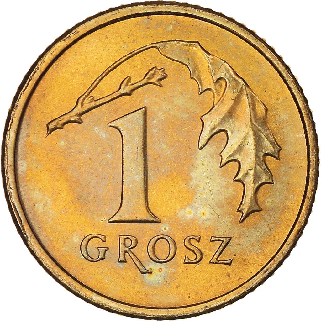 Poland | 1 Grosz Coin | Oak Leaves | Polish White Eagle | KM276 | 1990 - 2014