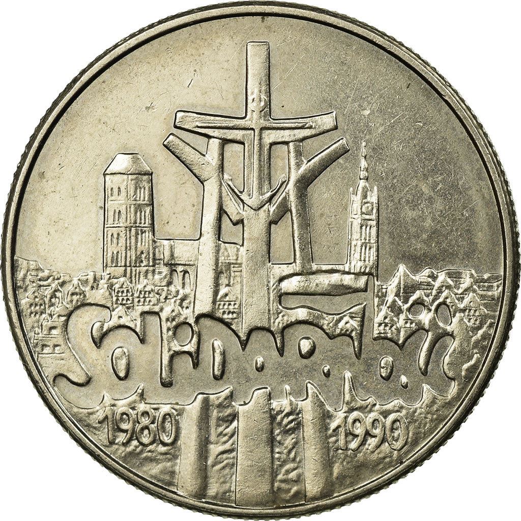 Poland | 10 000 Złotych Coin | Solidarity Monument | Eagle | KM195 | 1990