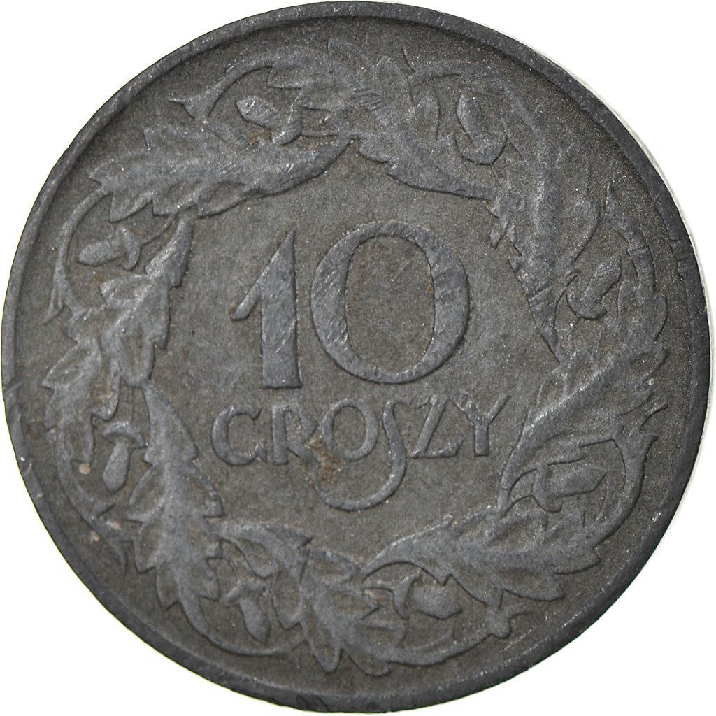 Poland | 10 Groszy Coin | German Occupation WW II | Eagle | KM36 | 1923