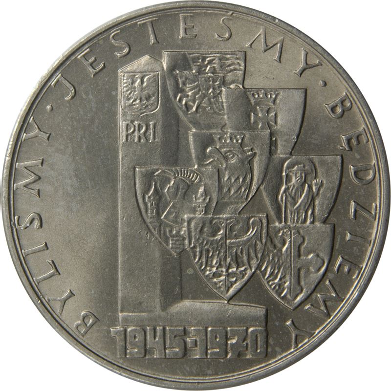 Poland | 10 Złotych Coin | Anniversary of Provincial Annexations | Assordet Shield | KM62 | 1970