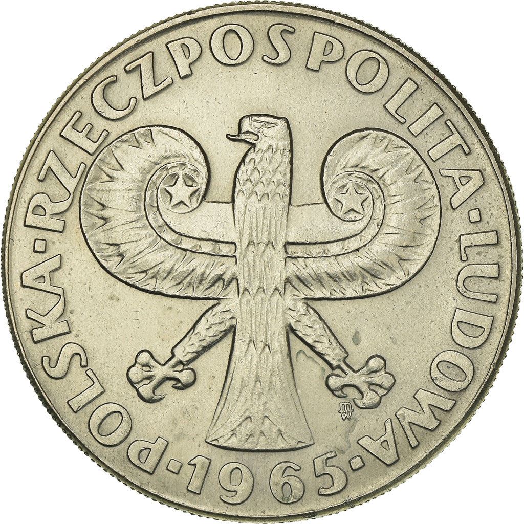 Poland | 10 Złotych Coin | Anniversary of Warsaw | Sigismund Pillar | Eagle | KM55 | 1965