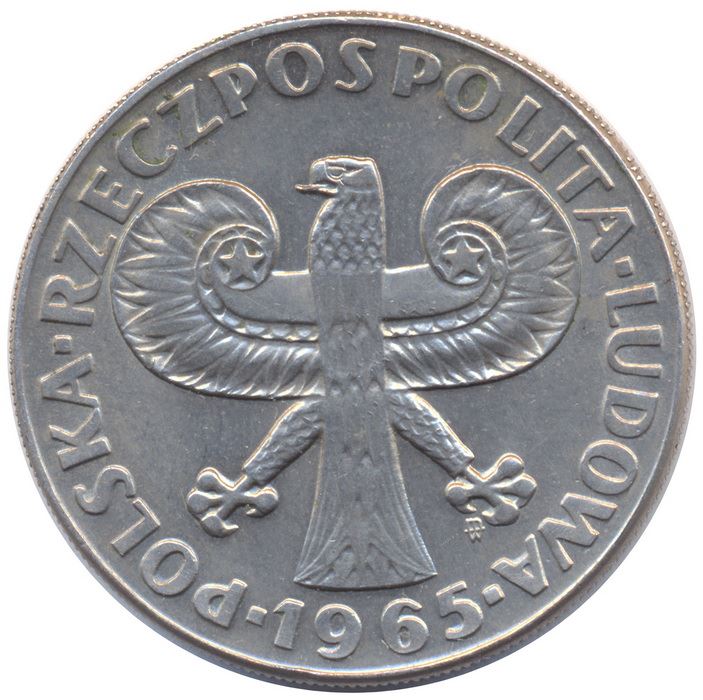 Poland | 10 Złotych Coin | Anniversary of Warsaw | Sigismund Pillar | Eagle | KM55 | 1965