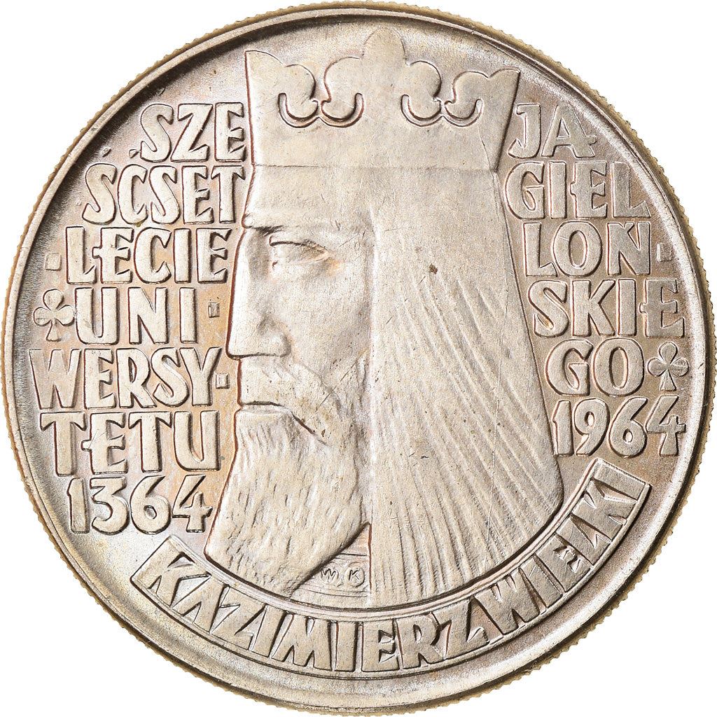 Poland | 10 Złotych Coin | Kazimierz Wielki | Eagle | KM52.1 | 1964