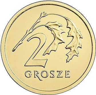 Poland | 2 Grosze | Oak Leaf | Eagle | KM924 | 2013 - 2020