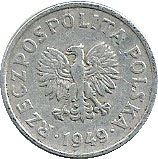 Poland | 20 Groszy Coin | Eagle | KM43a | 1949