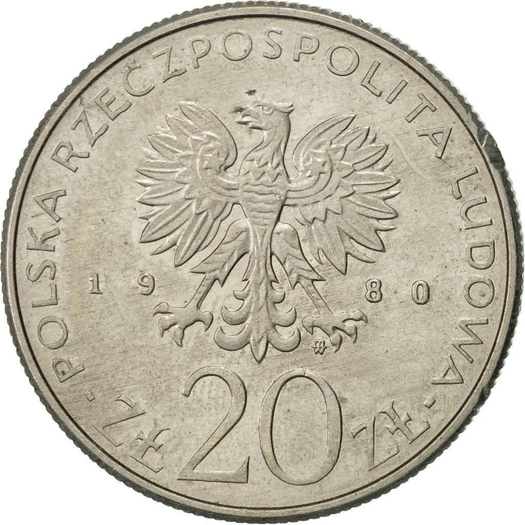 Poland | 20 Złotych Coin | Dar Pomorza Ship | Eagle | KM112 | 1980