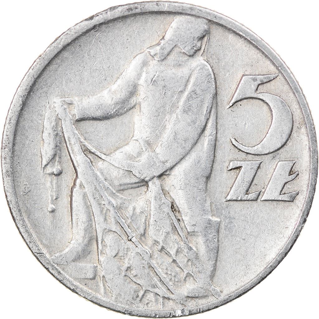 Poland | 5 Zlotych Coin | Fisherman | Eagle | KM47 | 1958 - 1974