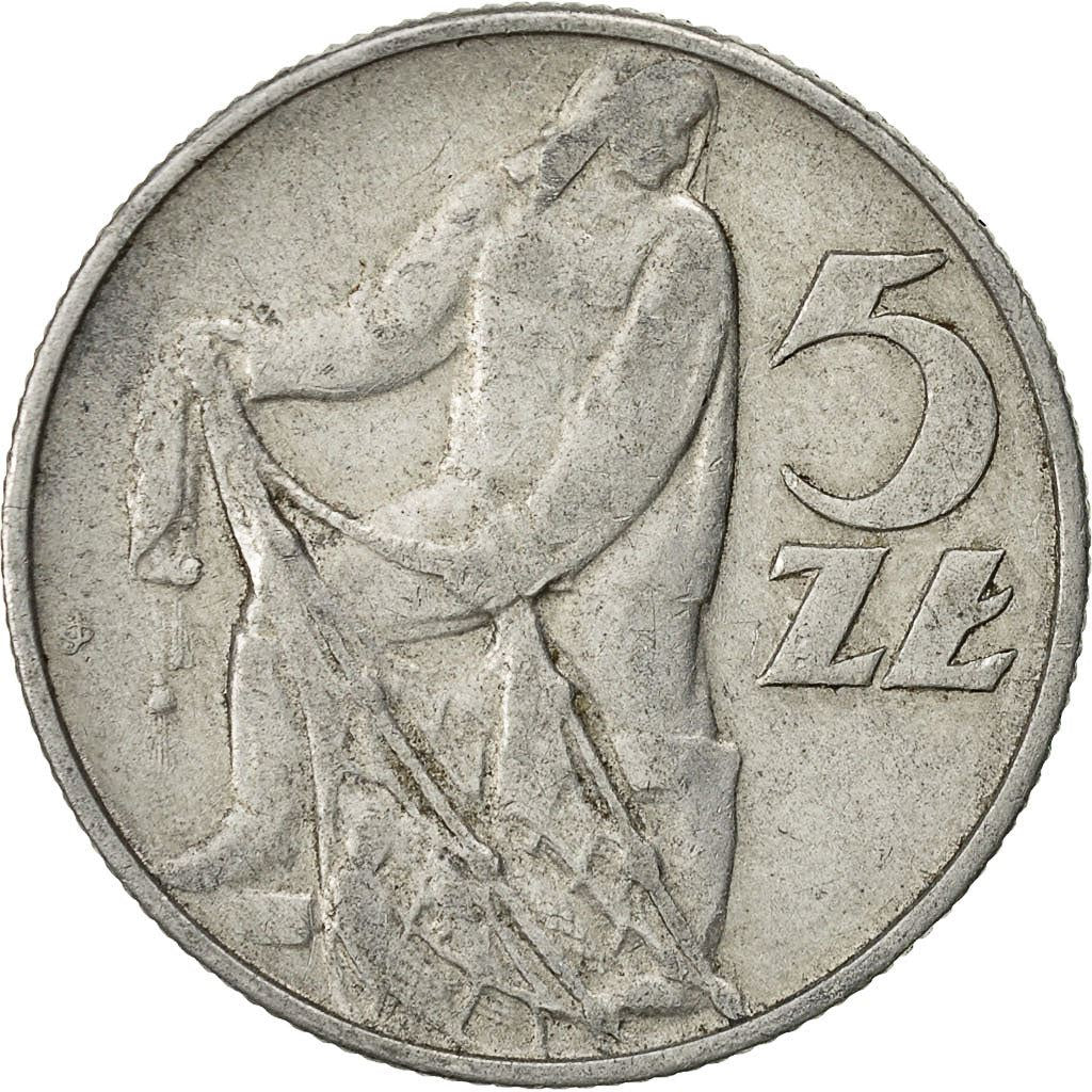 Poland | 5 Zlotych Coin | Fisherman | Eagle | KM47 | 1958 - 1974