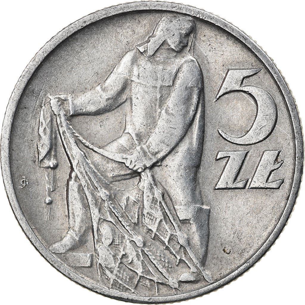 Poland | 5 Zlotych Coin | Fisherman | Eagle | KM47 | 1958 - 1974