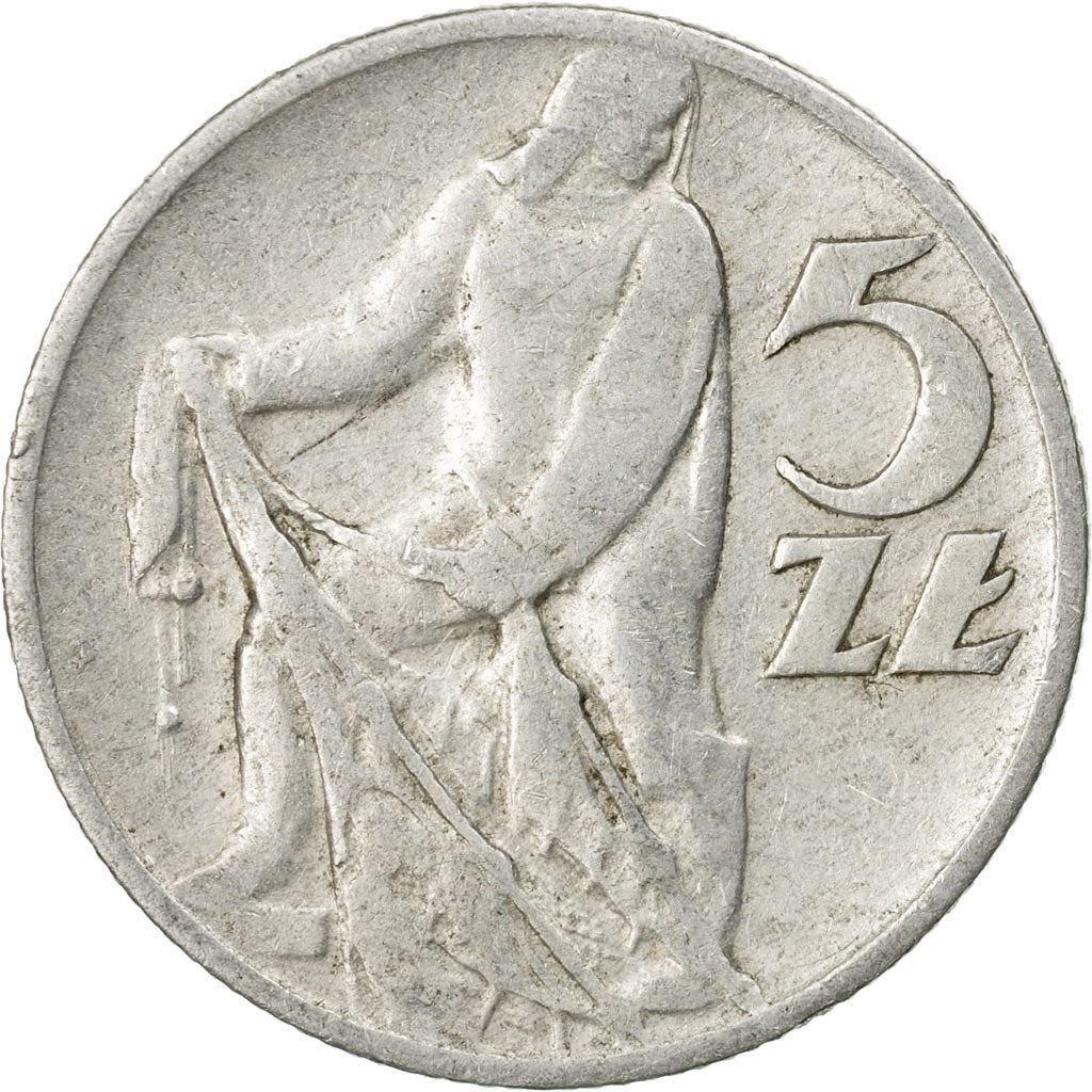 Poland | 5 Zlotych Coin | Fisherman | Eagle | KM47 | 1958 - 1974