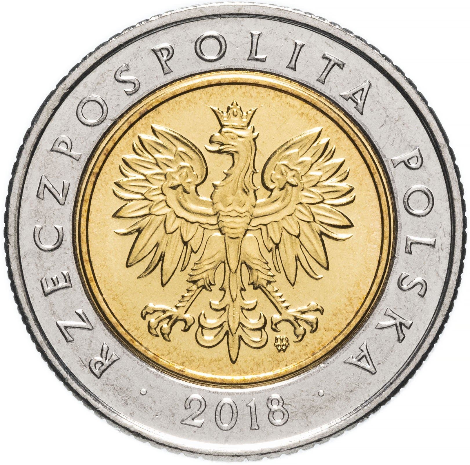 Poland | 5 Z?otych | Regaining Independence Anniversary | Eagle | KM | 2018