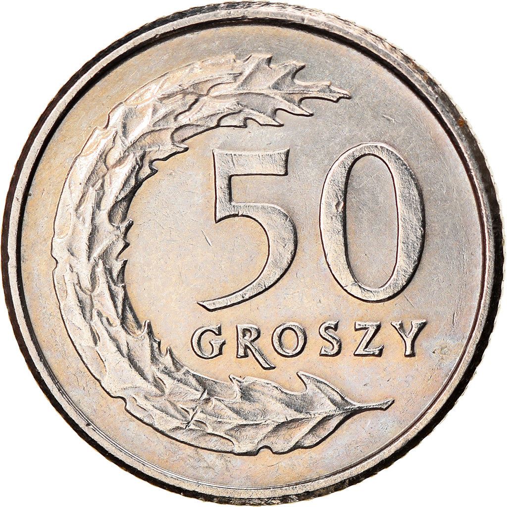 Poland | 50 Groszy | Oak Leaves | Eagle | KM281 | 1990 - 2016