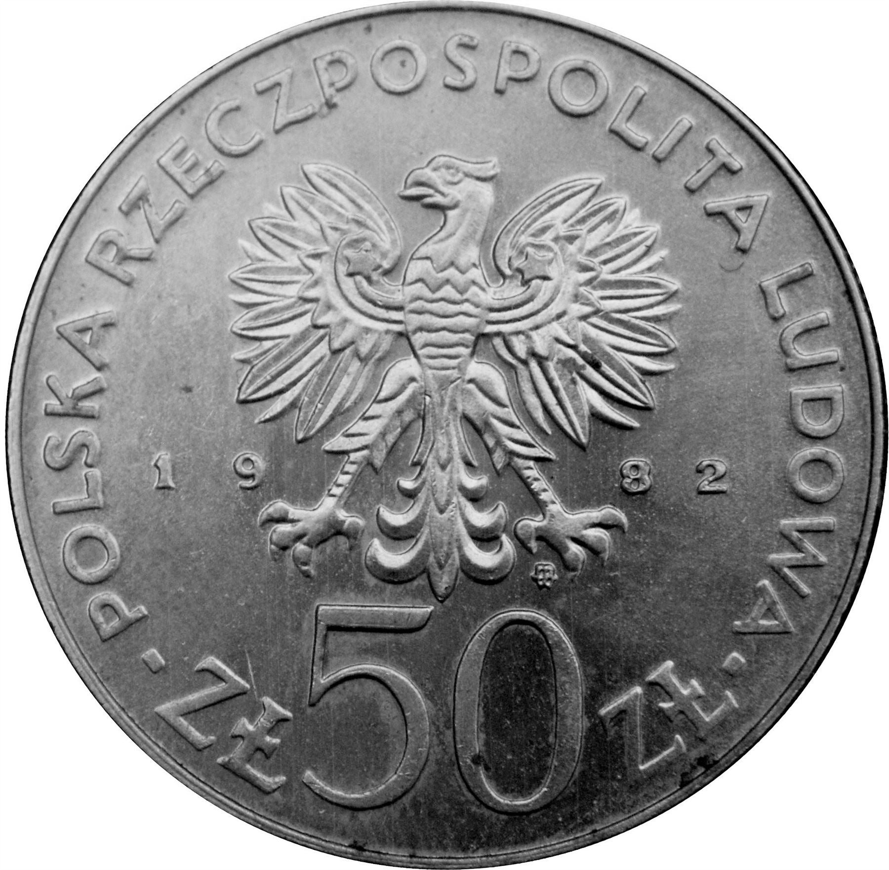 Poland | 50 Złotych Coin | Bolesław III Krzywousty | Eagle | KM133 | 1982