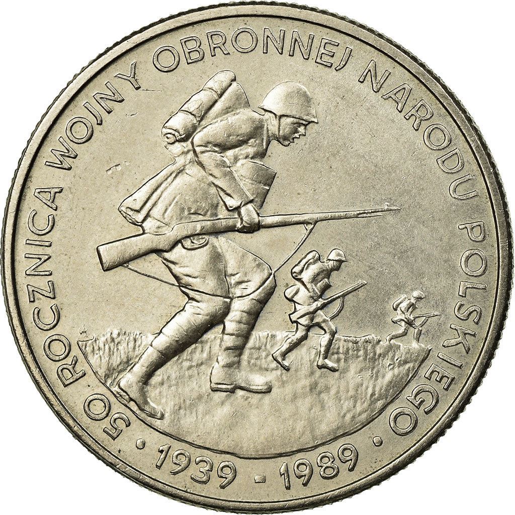 Poland | 500 Złotych Coin | Defensive War of Poland | Infantry Soldier | Eagle | KM185 | 1989