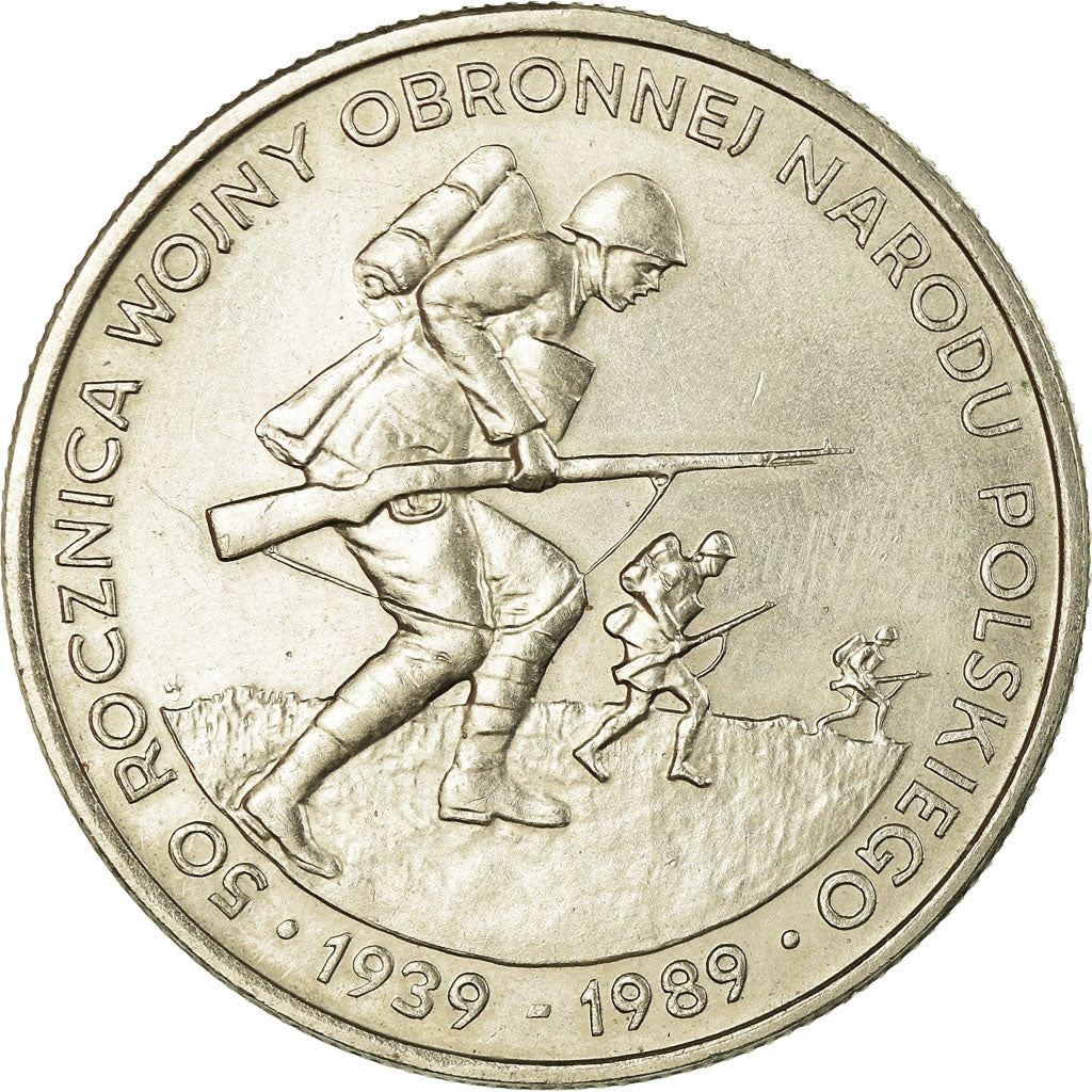 Poland | 500 Złotych Coin | Defensive War of Poland | Infantry Soldier | Eagle | KM185 | 1989