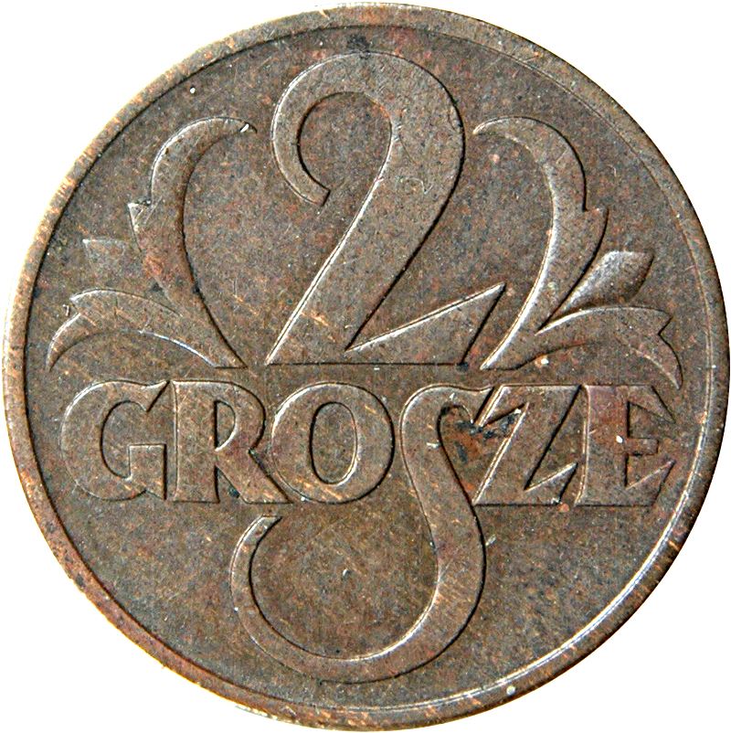 Polish 2 Grosze Coin | Eagle | Poland | 1925 - 1939