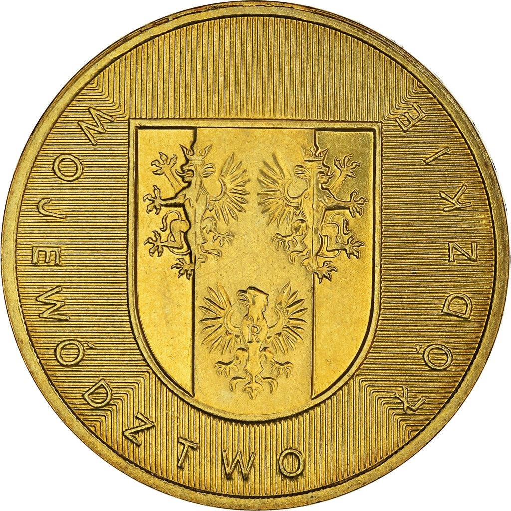 Polish 2 Zlote Coin | Lodzkie Voivodeship | Poland Map | Poland | 2004