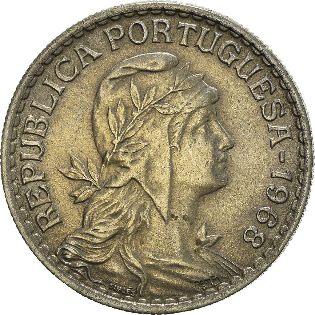 Portugal 1 Escudo Coin | Republica Head | KM578 | 1927 - 1968