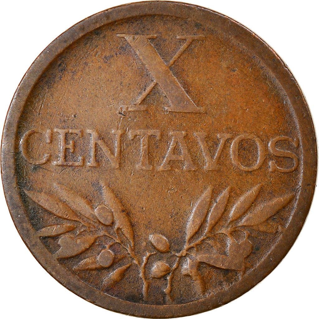 Portugal 10 Centavos Coin | Cross | Olive Branch | KM583 | 1942 - 1969