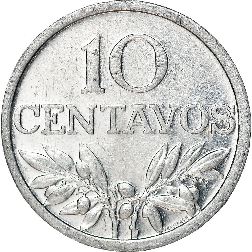 Portugal 10 Centavos Coin | Olive Branch | Cross | KM594 | 1969 - 1979