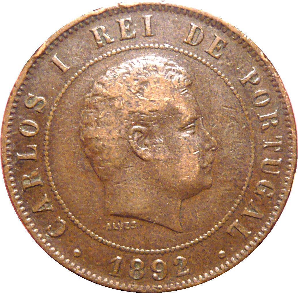 Portugal 20 Reis Coin | King Carlos I | KM533 | 1891 - 1892